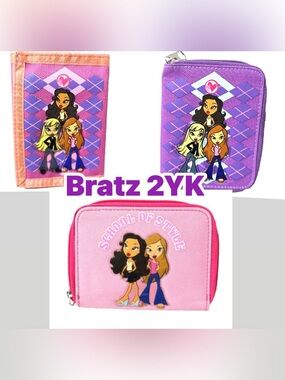 Bratz 2000s pink & purple zip up wallets with cartoon girls graphic #y2k #kidcor